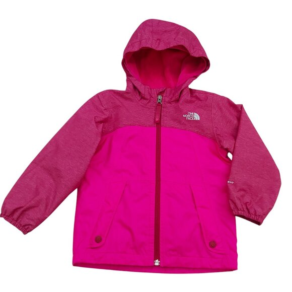 The North Face Jacket Girls 4T Pink Hooded Full Zip Fleece Inside Cozy Outdoor - Picture 1 of 10